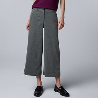 Women's Simply Vera Vera Wang Mid-Rise Wide Leg Cropped Trousers