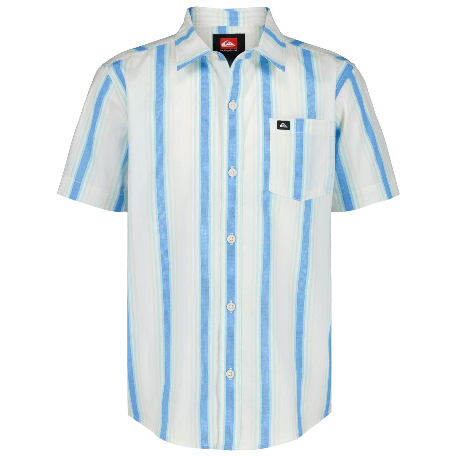 Рубашка Quiksilver Oxford Classic Woven Button-Down для мальчиков, цвет: Молочный белый синий — фото 1