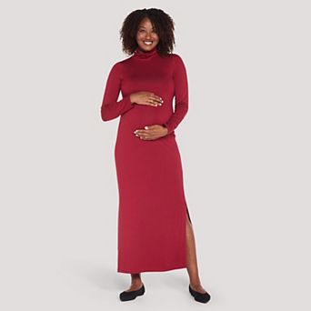 Maternity Motherhood® Long Sleeve Turtle Neck Maxi Dress