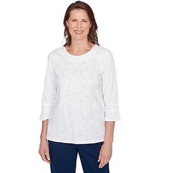 Women's Alfred Dunner Medallion Embroidered Top