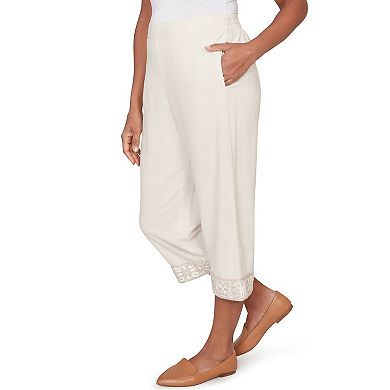 Women's Alfred Dunner Crochet Trim Linen Capris