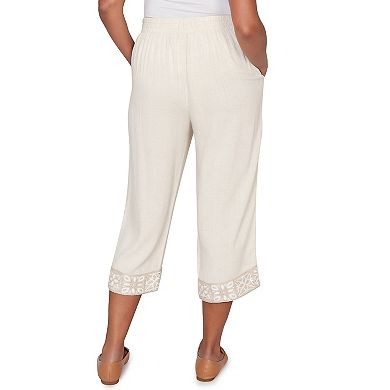 Women's Alfred Dunner Crochet Trim Linen Capris