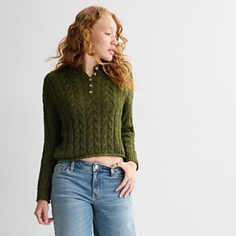 Juniors' SO® Henley Pullover Sweater