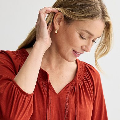 Women’s Croft & Barrow® Smocked Neckline Blouse