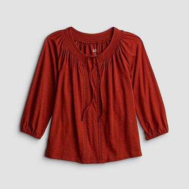 Women’s Croft & Barrow® Smocked Neckline Blouse