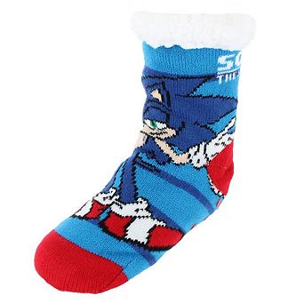 Textiel Trade Boy's Sega's Sonic the Hedgehod Sherpa Lined Slipper Socks (1 Pair)