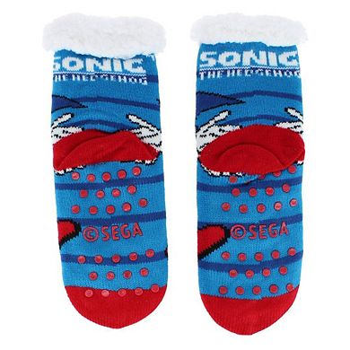 Textiel Trade Boy's Sega's Sonic the Hedgehod Sherpa Lined Slipper Socks (1 Pair)