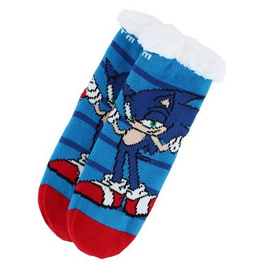 Textiel Trade Boy's Sega's Sonic the Hedgehod Sherpa Lined Slipper Socks (1 Pair)