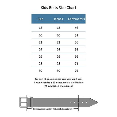 CTM Boy's Gold & Silver Star Concho Western Leather Belt