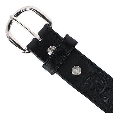 CTM Boy's Gold & Silver Star Concho Western Leather Belt