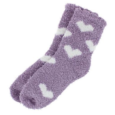 CTM Women's Hearts Soft and Cozy Lounge Socks by Wootie (1 Pair)