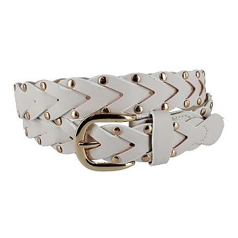 CTM Women's Braided Studded Dress Belt