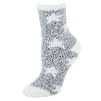CTM Women's Hearts Soft and Cozy Lounge Socks by Wootie (1 Pair)