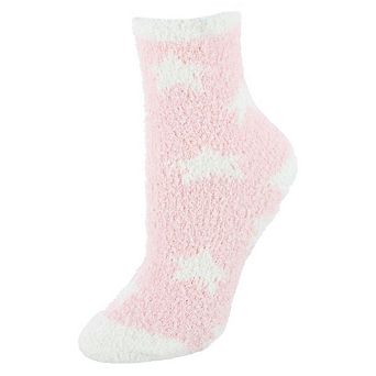 CTM Women's Hearts Soft and Cozy Lounge Socks by Wootie (1 Pair)