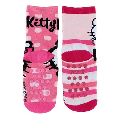 Textiel Trade Girl's Sanrio Hello Kitty Snuggle No-Slip Socks (2 Pairs)