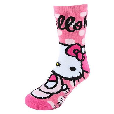 Textiel Trade Girl's Sanrio Hello Kitty Snuggle No-Slip Socks (2 Pairs)