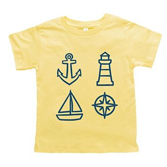 Anchor Lighthouse Boat Compass - Toddler Short Sleeve Graphic T-Shirt