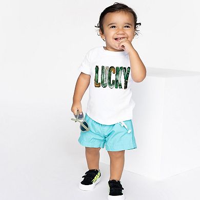 Lucky Paint Print - Toddler Short Sleeve Graphic T-Shirt