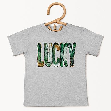 Lucky Paint Print - Toddler Short Sleeve Graphic T-Shirt