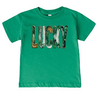Lucky Paint Print - Toddler Short Sleeve Graphic T-Shirt