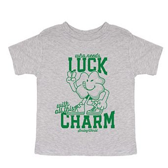 SmileyWorld Who Needs Luck - Toddler Short Sleeve Graphic T-Shirt