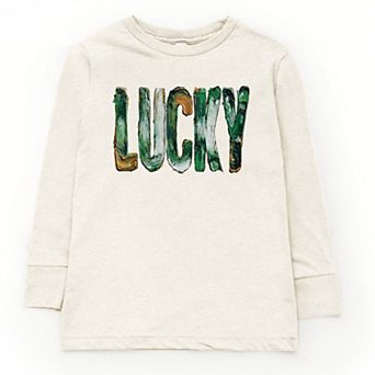 Lucky Paint Print - Youth Long Sleeve Graphic T-Shirt