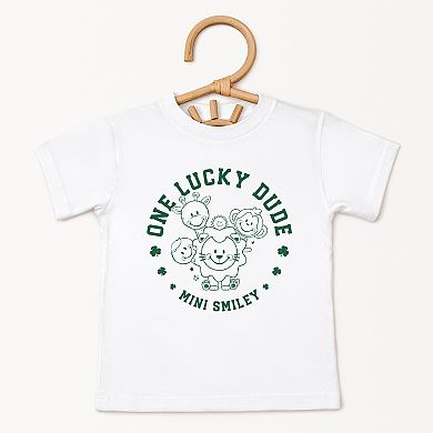 Mini Smiley One Lucky Dude - Toddler Short Sleeve Graphic T-Shirt