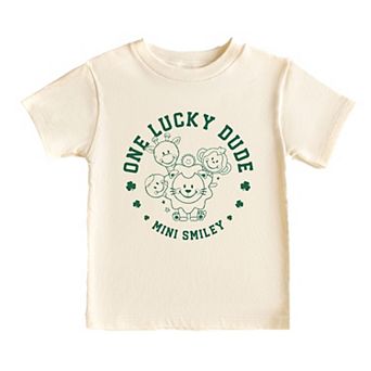 Mini Smiley One Lucky Dude - Toddler Short Sleeve Graphic T-Shirt
