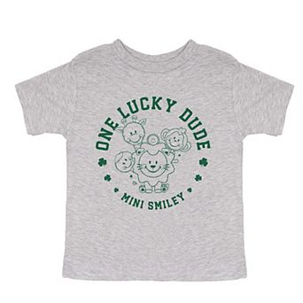 Mini Smiley One Lucky Dude - Toddler Short Sleeve Graphic T-Shirt
