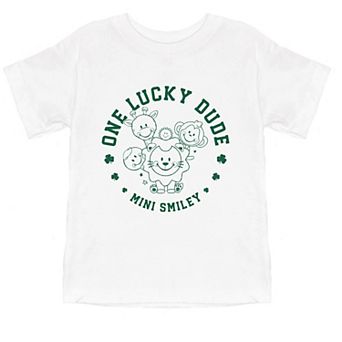 Mini Smiley One Lucky Dude - Toddler Short Sleeve Graphic T-Shirt