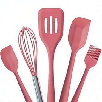 Upgrade Silicone Kitchen Utensils Set - Heat Resistant to 600F - Non Scratch - 5 pc