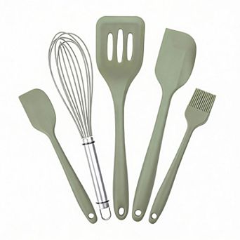 Upgrade Silicone Kitchen Utensils Set - Heat Resistant to 600F - Non Scratch - 5 pc