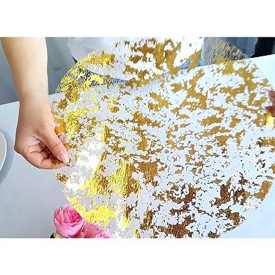 100 Disposable Gold Mesh Round Placemats for Festive Events