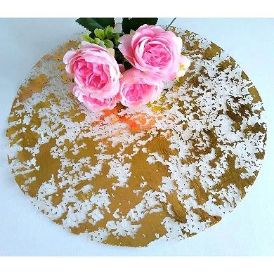 100 Disposable Gold Mesh Round Placemats for Festive Events