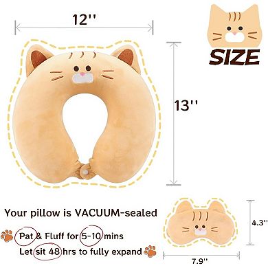 Ergonomic Kids Travel Pillow with Memory Foam & Sleep Mask