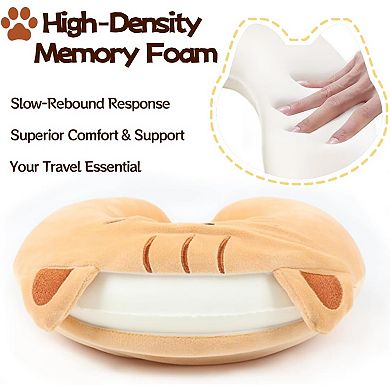 Ergonomic Kids Travel Pillow with Memory Foam & Sleep Mask
