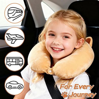 Ergonomic Kids Travel Pillow with Memory Foam & Sleep Mask