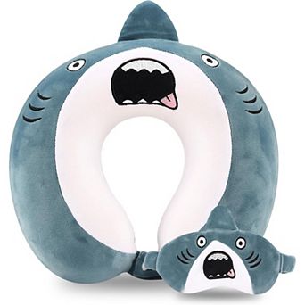 Ergonomic Kids Travel Pillow with Memory Foam & Sleep Mask