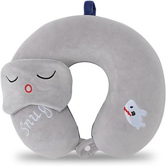 Ergonomic Kids Travel Pillow with Memory Foam & Sleep Mask