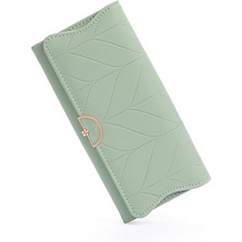 Leather Wallet for Women, RFID Blocking, 9 Card Slots, Multiple Pockets