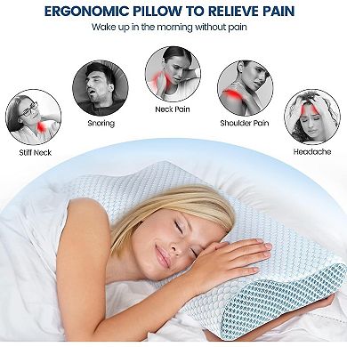 Ergonomic Memory Foam Pillow for Neck Pain Relief