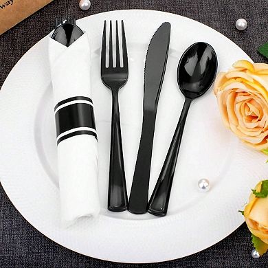 100 Pack Disposable Rose Gold Cutlery Set for Parties