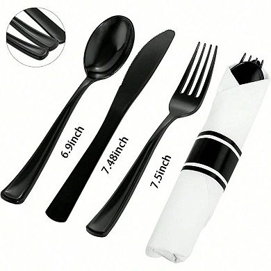 100 Pack Disposable Rose Gold Cutlery Set for Parties