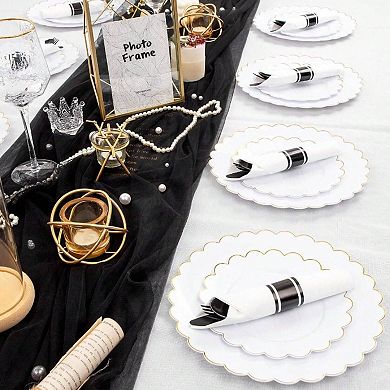 100 Pack Disposable Rose Gold Cutlery Set for Parties