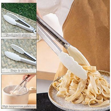Silicone Camping Utensils Set - BBQ Tools with Long Handles, Storage Bag, Easy Clean, Eco-Friendly