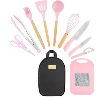 Silicone Camping Utensils Set - BBQ Tools with Long Handles, Storage Bag, Easy Clean, Eco-Friendly
