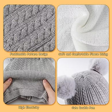 Baby Winter Hat Scarf Set - Versatile, Soft Velvet, Cute Design, Perfect Gift