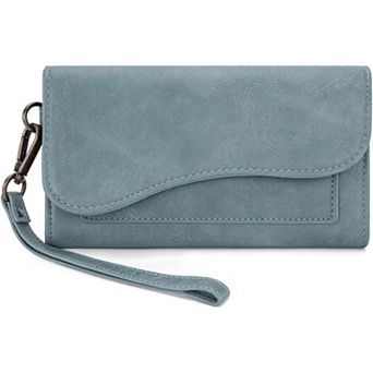 Premium Women's Large Wallet with Saddle Design, RFID Protection, & Wrist Strap