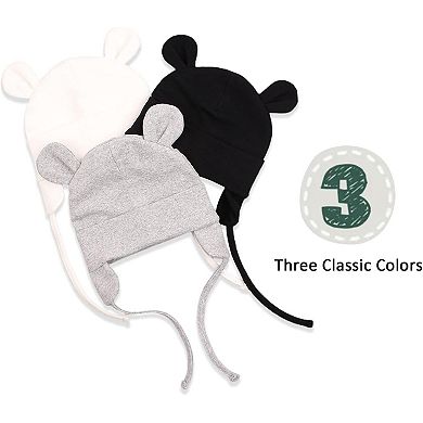 Cotton Bear Ears Newborn Hat - Adjustable, Soft, 100% Cotton