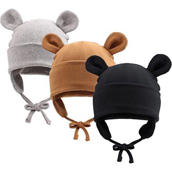 Cotton Bear Ears Newborn Hat - Adjustable, Soft, 100% Cotton